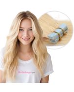 Blond Platine #613 Rallonges Bandes Adhésives - Cheveux Humains  Naturels