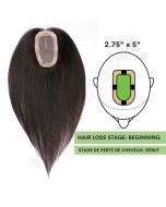 Noir / Brun #1b Volumateur 14 pouces (Topper) Perte De Cheveux Sur La Séparation De Cheveux (Dimensions: 2.75 pouces x 5 pouces, Poids: 45g) Cheveux Remy Hair