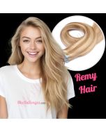 Brun Miel & Blond Cendré #12/24 Rallonges Bandes Adhésives - Cheveux Remy
