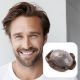 #18 Brun Moyen Prothèse Capillaire Pour Hommes | Toupet Pour Hommes PU Topper - Cheveux Humains Remy Hair 