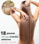 18 Pouces - Rallonges Bandes Adhésives Cheveux Humains Naturels