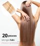 20 Pouces - Rallonges sur Fil Invisible Cheveux Synthétiques