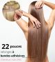 22 Pouces - Rallonges Bandes Adhésives Cheveux Humains Naturels