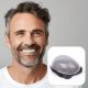 #230 Brun Foncé & gris moyen Prothèse Capillaire Pour Hommes | Toupet Pour Hommes PU Topper - Cheveux Humains Remy Hair