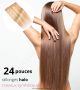 24 Pouces - Rallonges sur Fil Invisible Cheveux Synthétiques