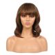 Ophelia - Perruque Courte 14 Pouces Cheveux Humains Naturels Remy Hair Brunette Avec Toupet 