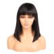 Aria - Perruque Courte 14 Pouces Cheveux Humains Naturels Remy Hair Noire Avec Toupet