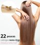 22 Pouces - Rallonges Nano-rings - Cheveux Remy