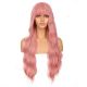 DM1810937-v4 - Perruque Longue Cheveux Synthétique Rose Avec Toupet 