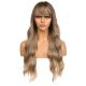 DM2031322-v4 - Perruque Longue Cheveux Synthétique Blonde Foncée Méchée Avec Toupet