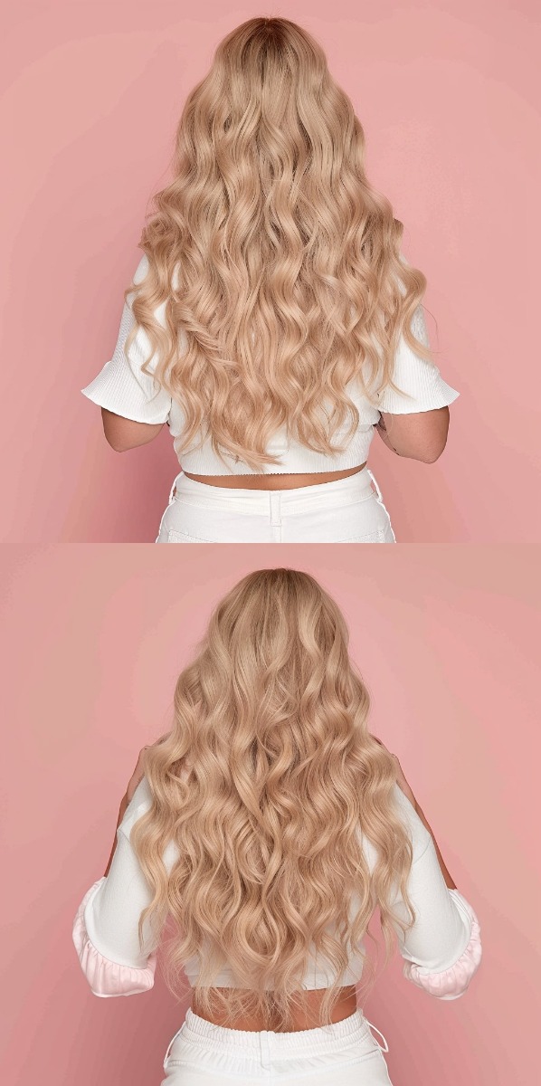 Avant et après extensions cheveux
