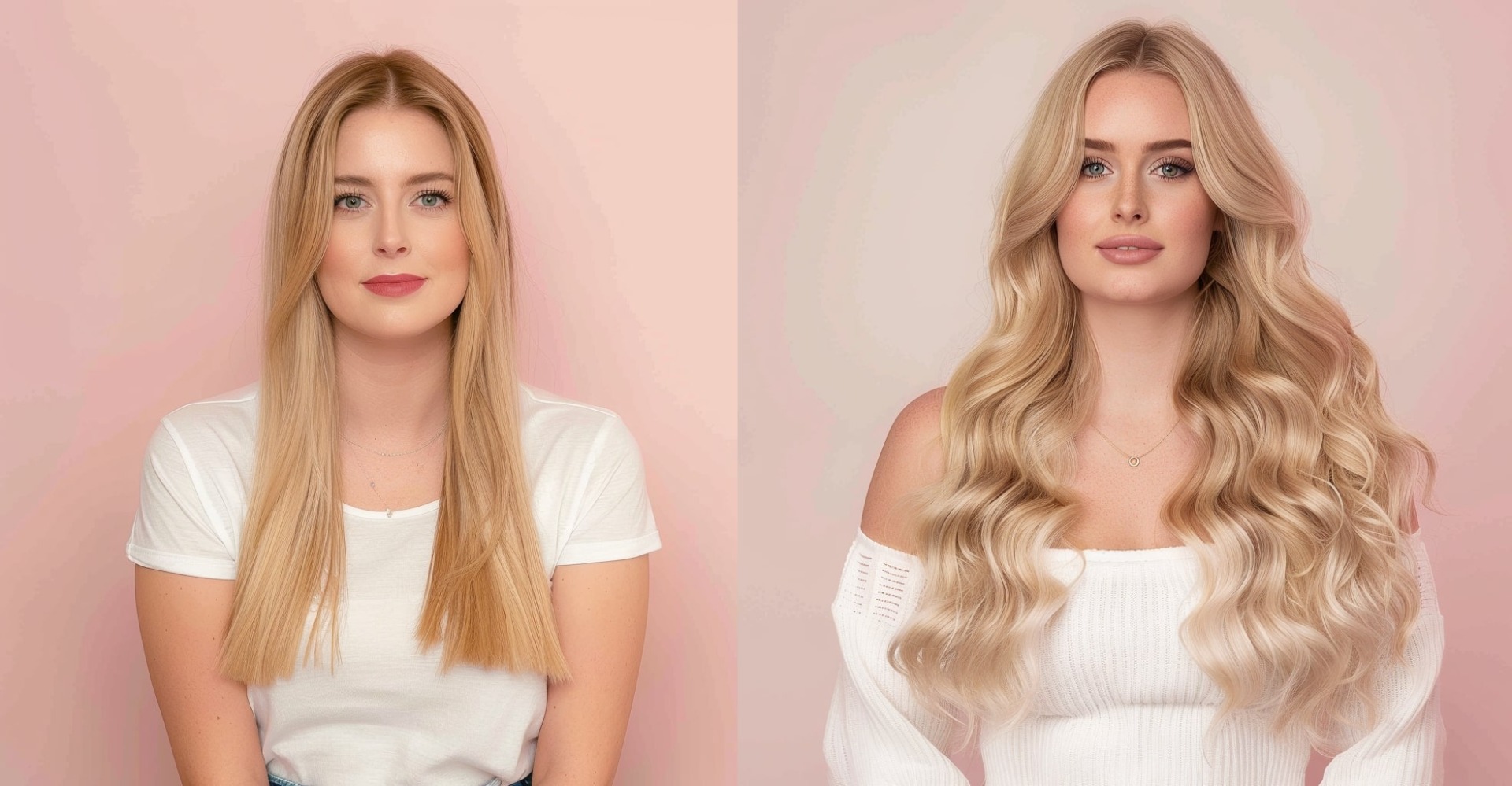 Avant et après extensions cheveux